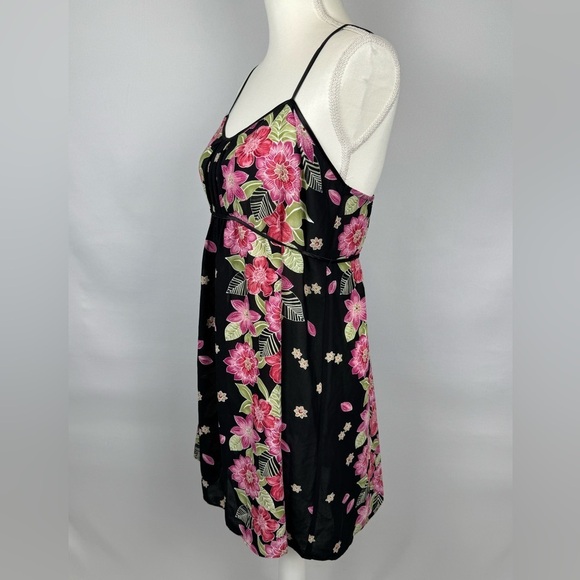 Oscar de la Renta Pink Label Short Babydoll Nightie Pajamas Sheer Floral Medium - Picture 4 of 9